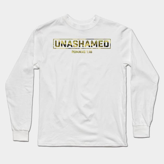 Unashamed - Romans 1:16 Green camouflage Long Sleeve T-Shirt by ChristianLifeApparel